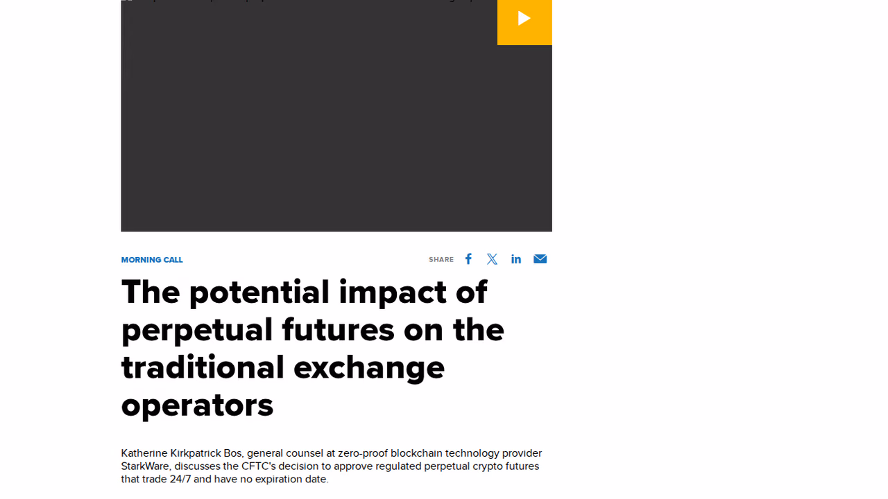 CNBC: The Potential Impact of Perpetual Futures on Traditional Exchange Operators