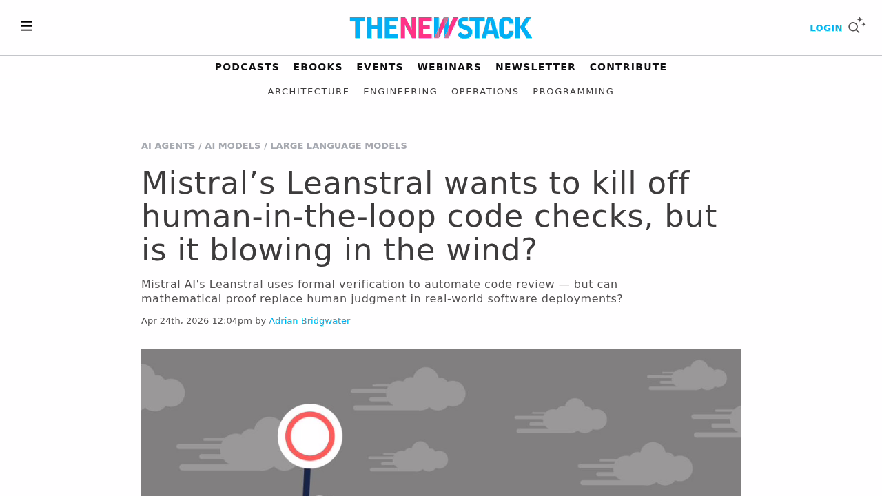 The New Stack — Mistral's Leanstral on formal verification